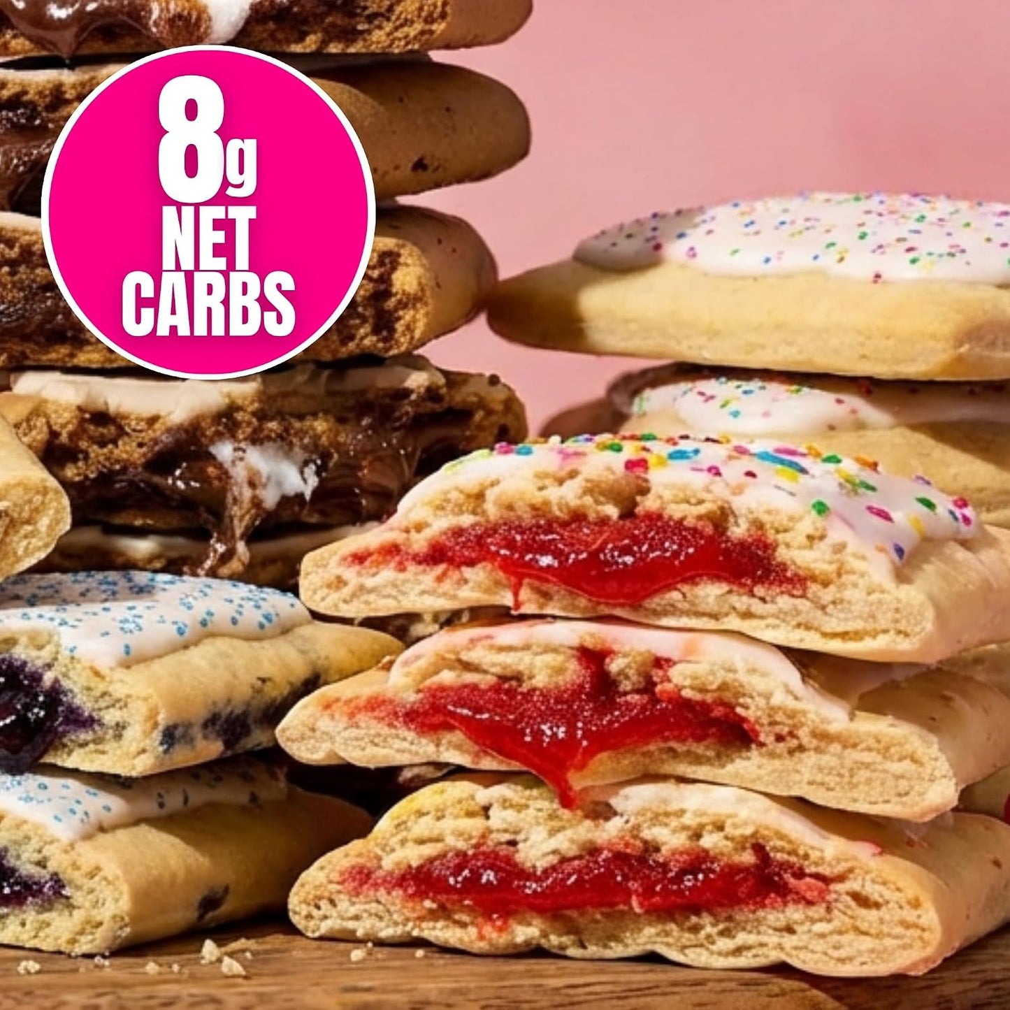 High Protein Pastry, Strawberry, Low Carb/Low Sugar Snack | Original Protein Pastry, Keto Snack,Frosted Breakfast Tart, High Protein Keto Treats,Healthy Protein Snacks for Adults Kids