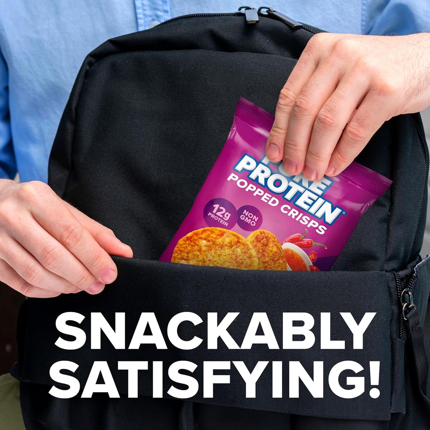 Pure Protein Popped Crisps, Sweet Chili, High Protein Snack, 12G Protein, 1.27Oz., 12 Count
