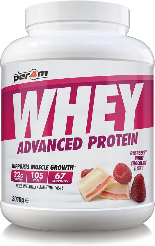 Whey Protein Powder | High Protein Shake for Muscle Growth & Recovery | Low Sugar Gym Supplement | Sports Nutrition Drink + Amino Acids (2010G, Raspberry White Chocolate)