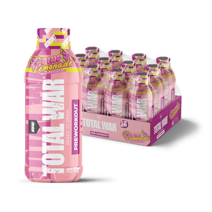 Total War Ready to Drink Pre Workout | Pink Lemonade | 365Mg Caffeine + Citrulline Malate + Beta Alanine | Zero Sugar (12 Pack)