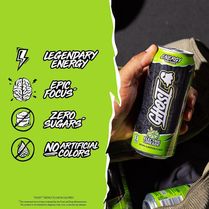 Energy Drink - 12-Pack, Electric Limeade, 16Oz Cans - Energy & Focus & No Artificial Colors - 200Mg of Natural Caffeine, L-Carnitine & Taurine - Gluten-Free & Vegan