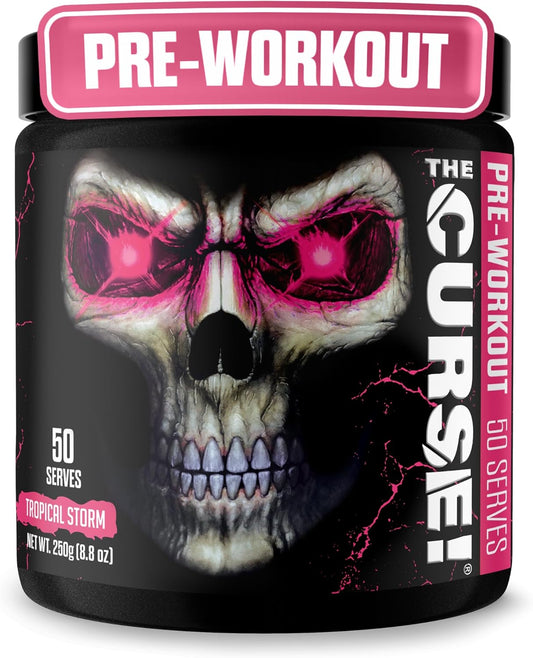 the Curse! Tropical Storm Pre Workout Powder with Creatine – Extreme Energy Preworkout for Men & Women – 50 Servings – L Citrulline, Beta Alanine & Caffeine for Pump, Strength & Focus