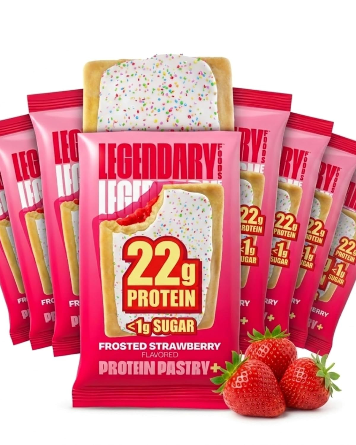 High Protein Pastry, Strawberry, Low Carb/Low Sugar Snack | Original Protein Pastry, Keto Snack,Frosted Breakfast Tart, High Protein Keto Treats,Healthy Protein Snacks for Adults Kids