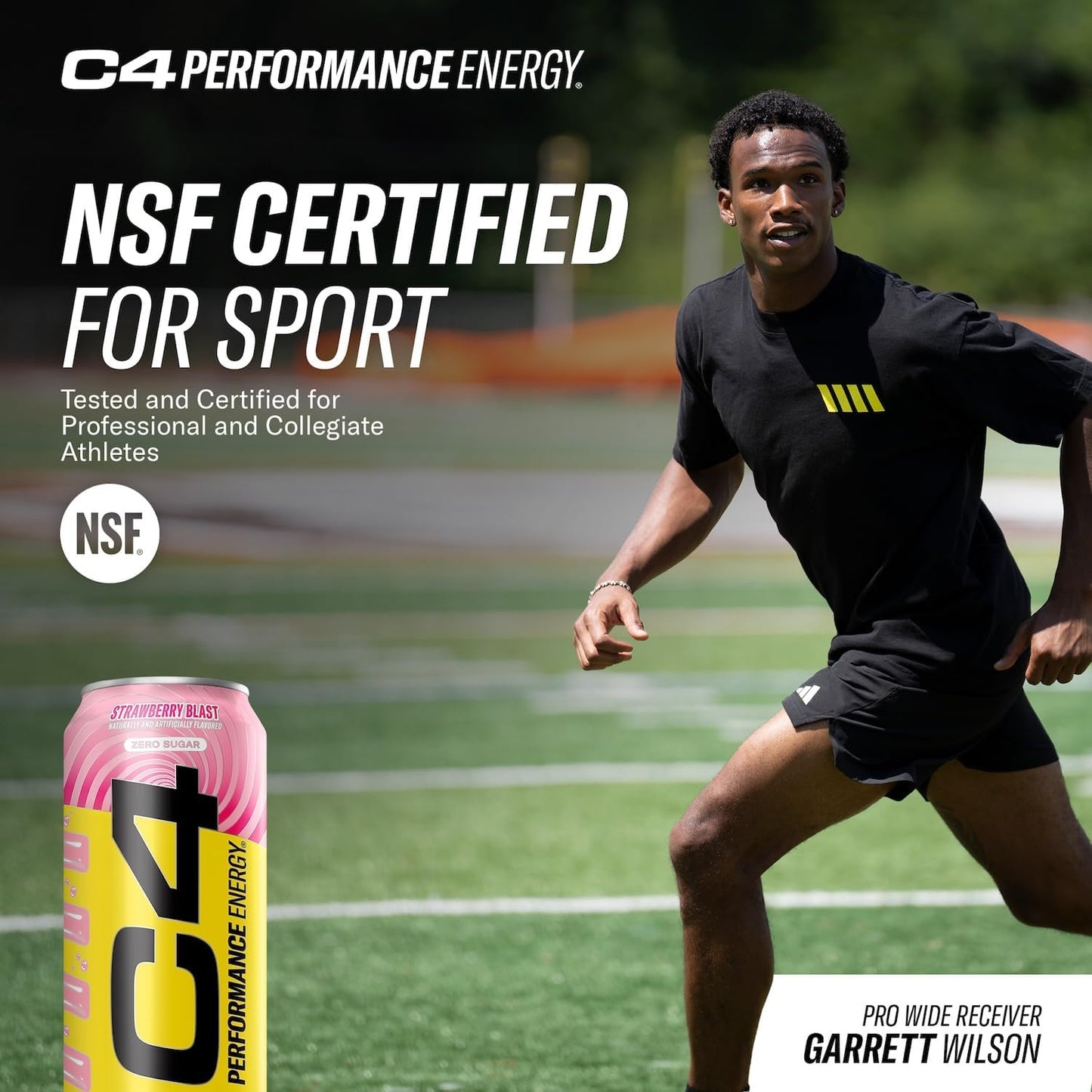 Performance Energy Drink | Strawberry Blast | Zero Sugar Carbonated Preworkout Energy | 200Mg Caffeine with Beta Alanine | 16 Fl Oz (24 Pack)