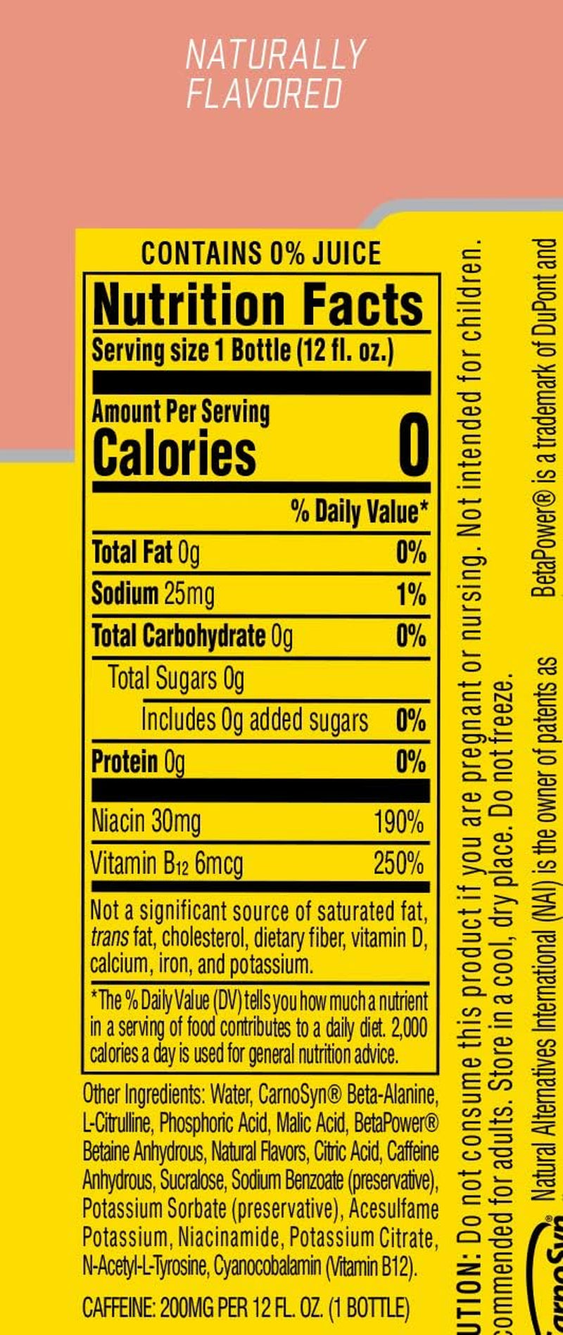 Energy Non-Carbonated Zero Sugar Energy Drink, Pre Workout Drink + Beta Alanine, Fruit Punch, 12 Fl Oz (Pack of 12)