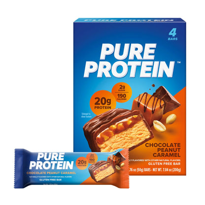 Bars, Chocolate Peanut Caramel, Gluten Free, 20G Protein, 1.76 Oz, 4 Count