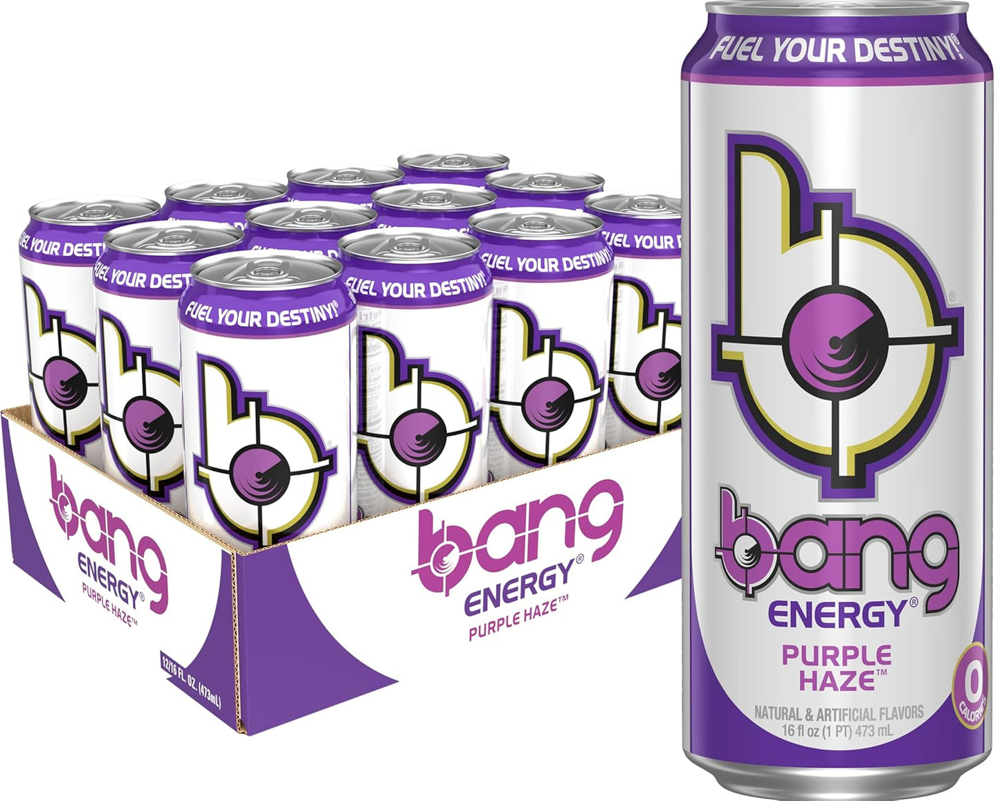 Energy Purple Haze, Sugar-Free Energy Drink, 16-Ounce | Pack of 12