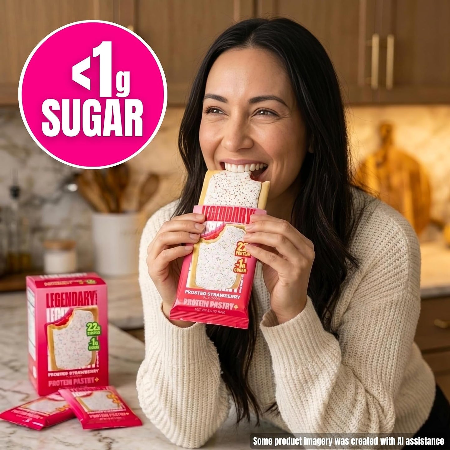 High Protein Pastry, Strawberry, Low Carb/Low Sugar Snack | Original Protein Pastry, Keto Snack,Frosted Breakfast Tart, High Protein Keto Treats,Healthy Protein Snacks for Adults Kids