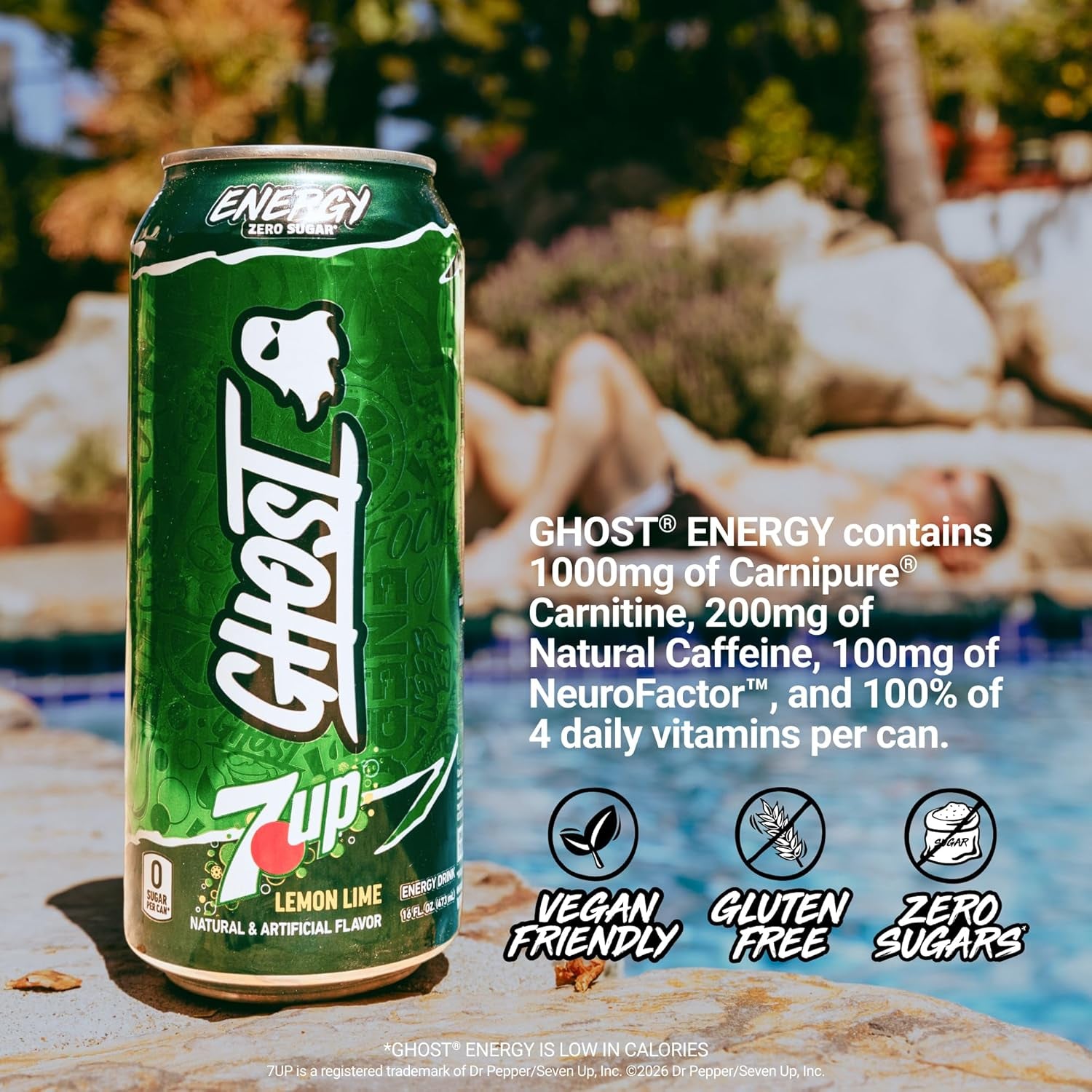 Energy Drink - 12-Pack, 7UP, 16Oz Cans - Energy & Focus & No Artificial Colors - 200Mg of Natural Caffeine, L-Carnitine & Taurine - Gluten-Free & Vegan