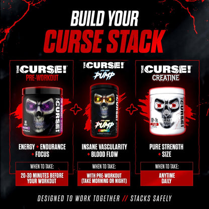 the Curse! Blue Raspberry Pre Workout Powder with Creatine – Extreme Energy Preworkout for Men & Women – 50 Servings – L Citrulline, Beta Alanine & Caffeine for Pump, Strength & Focus