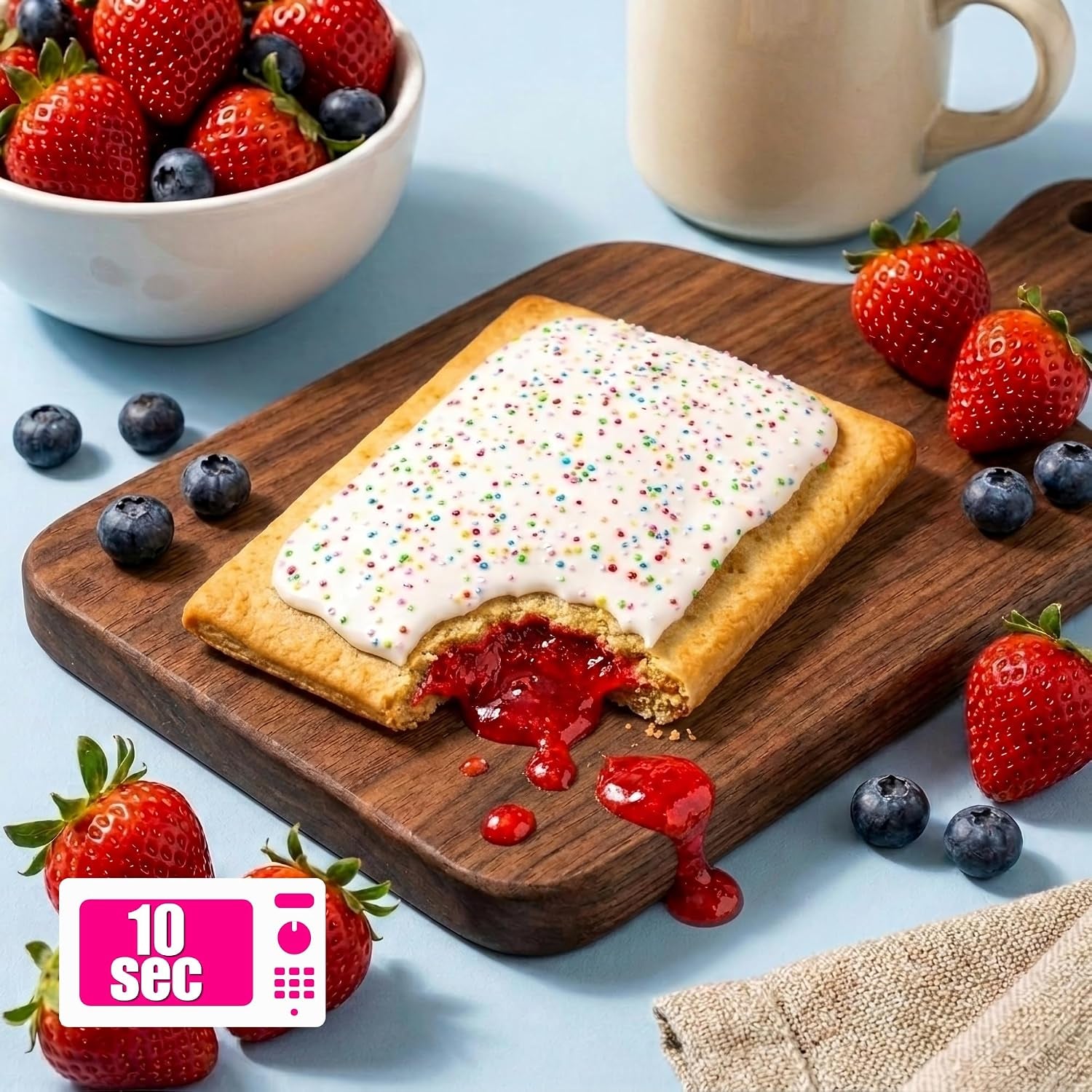 High Protein Pastry, Strawberry, Low Carb/Low Sugar Snack | Original Protein Pastry, Keto Snack,Frosted Breakfast Tart, High Protein Keto Treats,Healthy Protein Snacks for Adults Kids