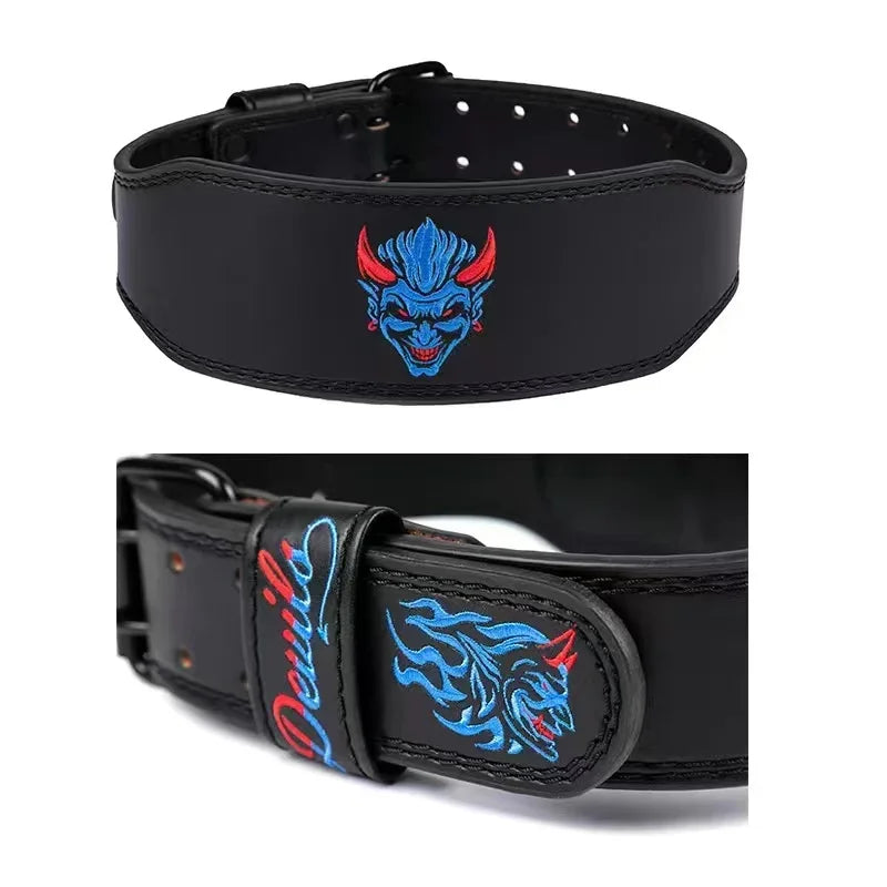 Embroidery Devil Weightlifting Belt Bodybuilding Fitness Belt Powerlifting Deadlift Squat Waist Protector Gym Back Waist Support