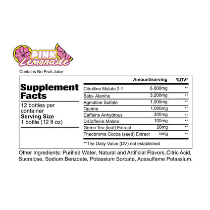 Total War Ready to Drink Pre Workout | Pink Lemonade | 365Mg Caffeine + Citrulline Malate + Beta Alanine | Zero Sugar (12 Pack)
