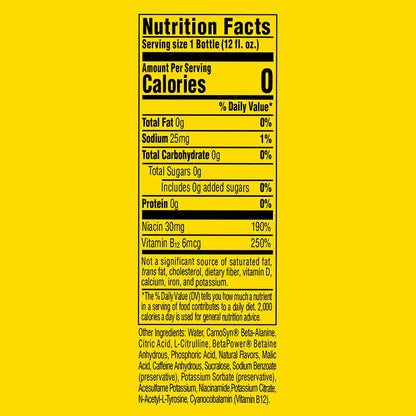 Energy Non-Carbonated Zero Sugar Energy Drink, Pre Workout Drink + Beta Alanine, Icy Blue Razz, 12 Fl Oz (Pack of 12)