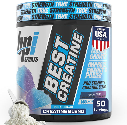 Best Creatine - Creatine Monohydrate Powder for Men & Women, Himalayan Salt - Strength, Pump, Endurance, Muscle Growth, Muscle Definition - No Bloat - Snow Cone - 50 Servings - 10.58 Oz