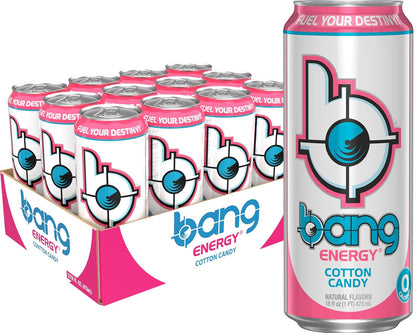 Energy Cotton Candy, Sugar-Free Energy Drink, 16-Ounce | Pack of 12