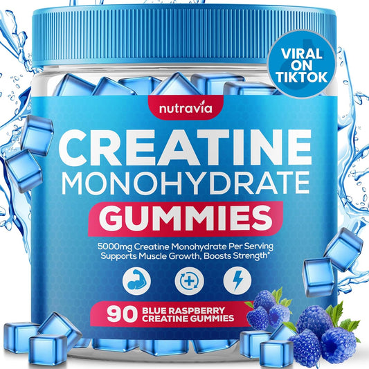 Creatine Gummies with 5G Creatine Monohydrate for Men and Women - Strength, Endurance, Muscle - Micronized Clean HCL Balanced Instantized Creatina Gummy Monohidratada En Polvo USA Made (90 Gummies)