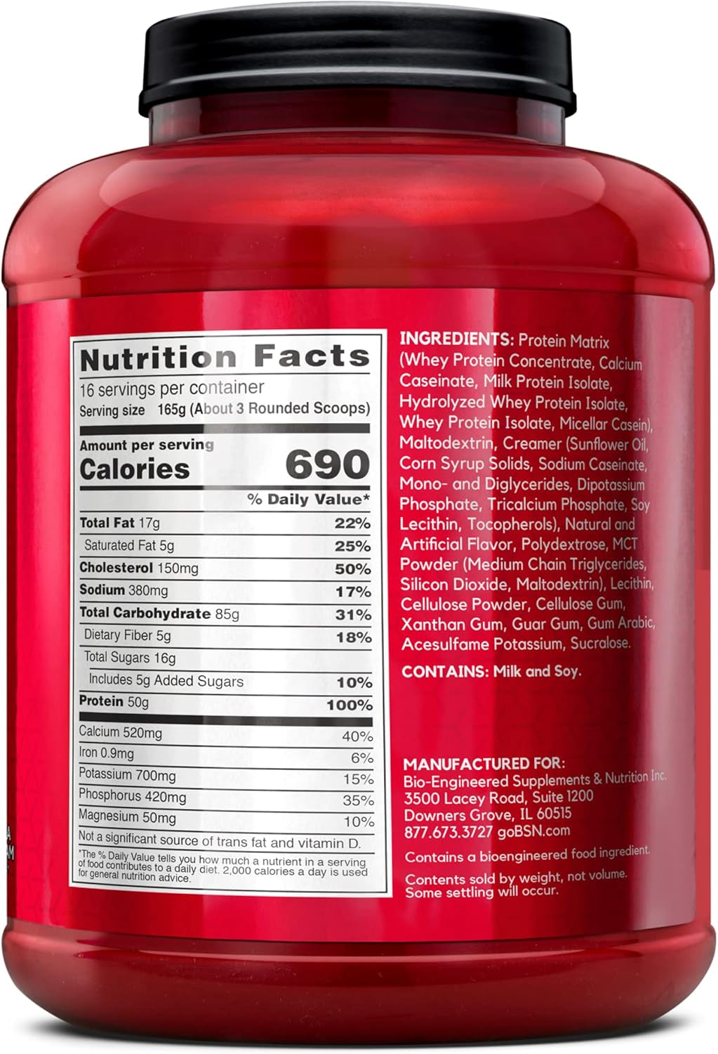 TRUE-MASS Weight Gainer, Mass Gainer Protein Powder, Post Workout Muscle Recovery Powder, Muscle Gainer, 2:1 Carbs to Protein Ratio, Vanilla Ice Cream, 5.82 Pound, 16 Servings