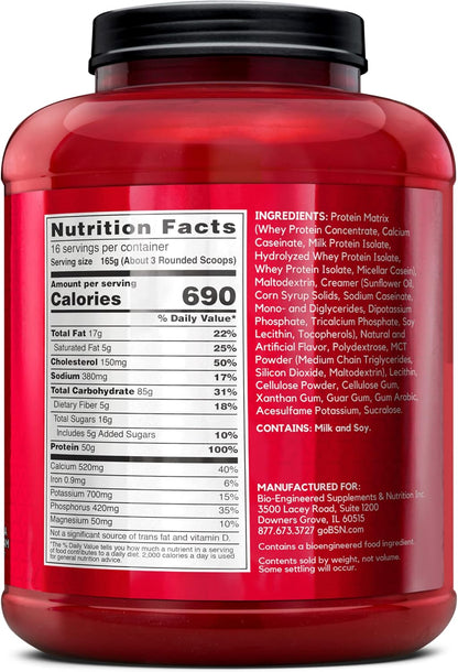 TRUE-MASS Weight Gainer, Mass Gainer Protein Powder, Post Workout Muscle Recovery Powder, Muscle Gainer, 2:1 Carbs to Protein Ratio, Vanilla Ice Cream, 5.82 Pound, 16 Servings