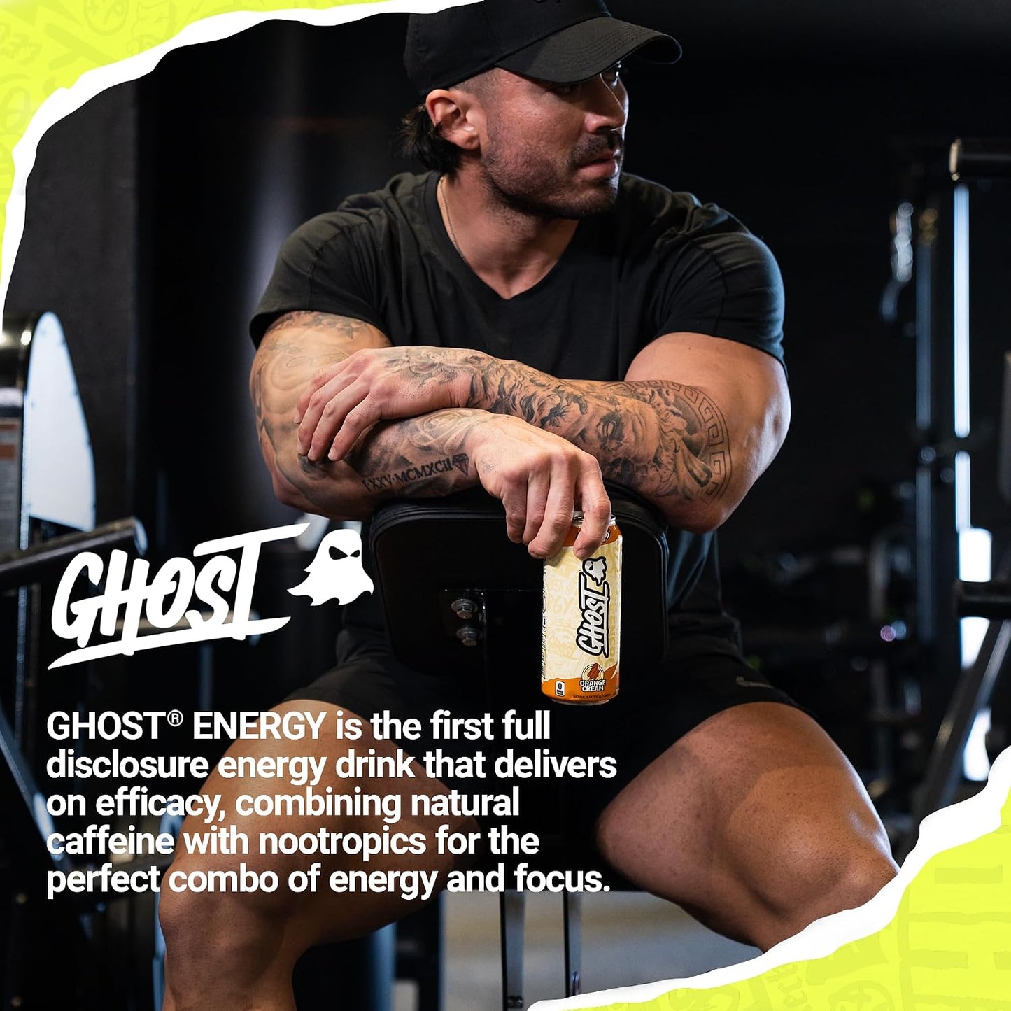 Energy Drink,Orange Cream,16Oz Cans - Energy & Focus & No Artificial Colors - 200Mg of Natural Caffeine,L-Carnitine-& Taurine - Gluten-Free-& Vegan,(Pack of 24)
