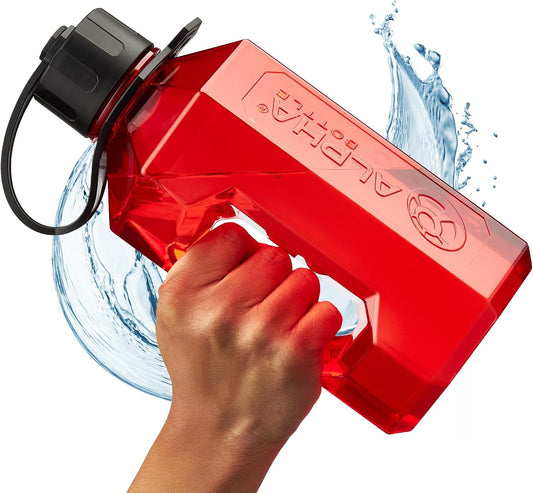 | 1.6 Litre Water Bottle | Large Drinks Water Jug | Gym, Holiday, Travel | Red