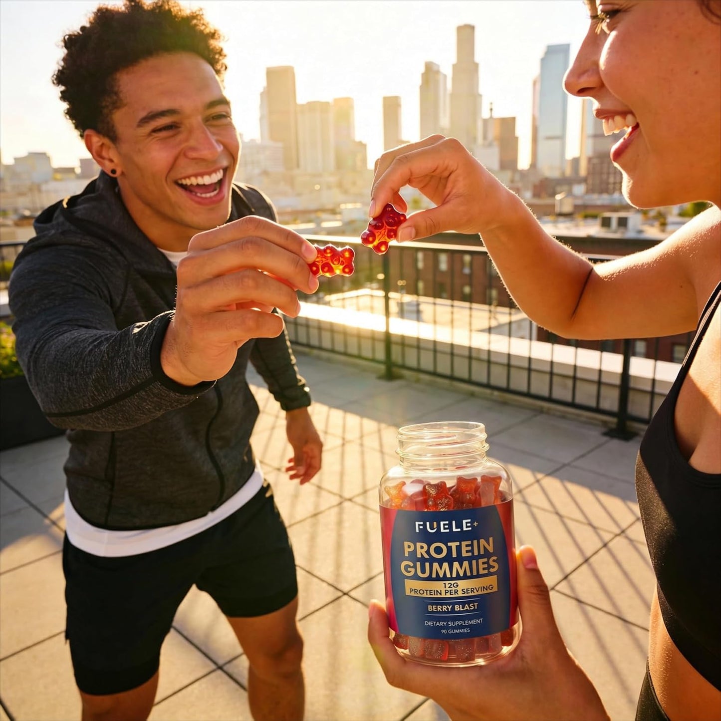 Protein Gummies – 12G High Protein Snack, Mixed Berry Flavor, No Added Sugar, Whey Protein Gummies, Supports Muscle Recovery, Post Workout Supplement