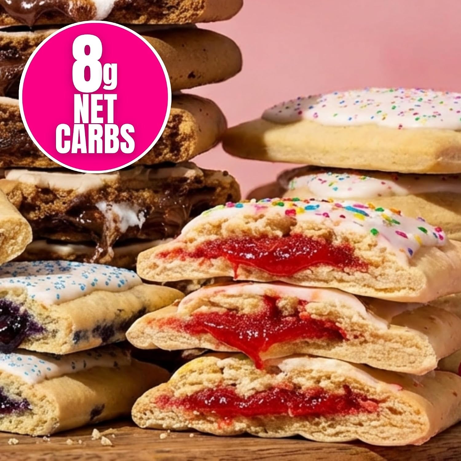 High Protein Pastry, Strawberry, Low Carb/Low Sugar Snack | Original Protein Pastry, Keto Snack,Frosted Breakfast Tart, High Protein Keto Treats,Healthy Protein Snacks for Adults Kids