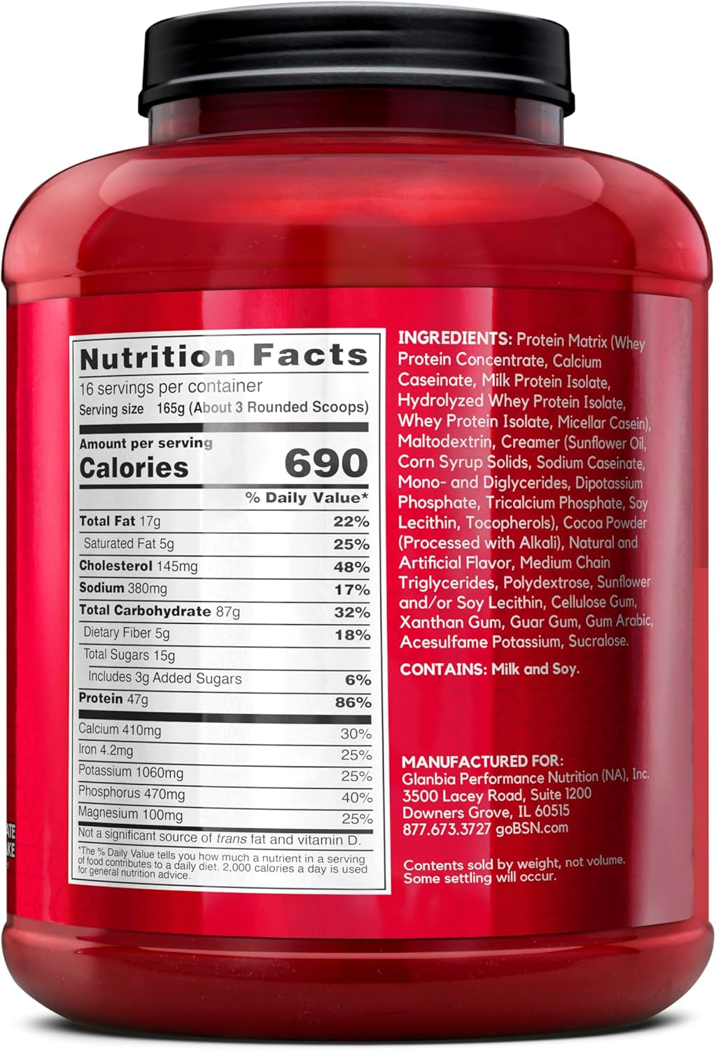 TRUE-MASS Weight Gainer, Mass Gainer Protein Powder, Post Workout Muscle Recovery Powder, Muscle Gain, 2:1 Carbs to Protein Ratio, Chocolate Milkshake, 5.82 Pound, 16 Servings (Packaging May Vary)