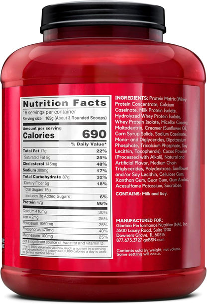 TRUE-MASS Weight Gainer, Mass Gainer Protein Powder, Post Workout Muscle Recovery Powder, Muscle Gain, 2:1 Carbs to Protein Ratio, Chocolate Milkshake, 5.82 Pound, 16 Servings (Packaging May Vary)