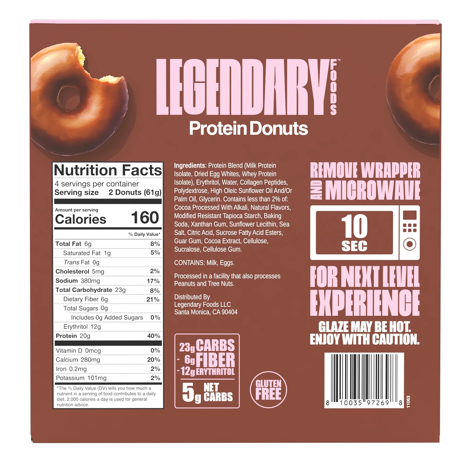 - Protein Donuts Chocolate Dipped 8.6Oz/4Ct