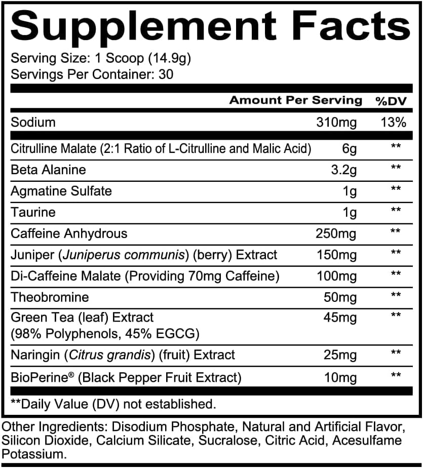 Total War Pre Workout, Sour Gummy Bear - Contains 320Mg of Caffeine from Green Tea, Juniper & Beta Alanine - Pre Work Out with Amino Acids to Increase Pump, Energy + Endurance (30 Servings)