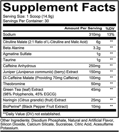 Total War Pre Workout, Sour Gummy Bear - Contains 320Mg of Caffeine from Green Tea, Juniper & Beta Alanine - Pre Work Out with Amino Acids to Increase Pump, Energy + Endurance (30 Servings)