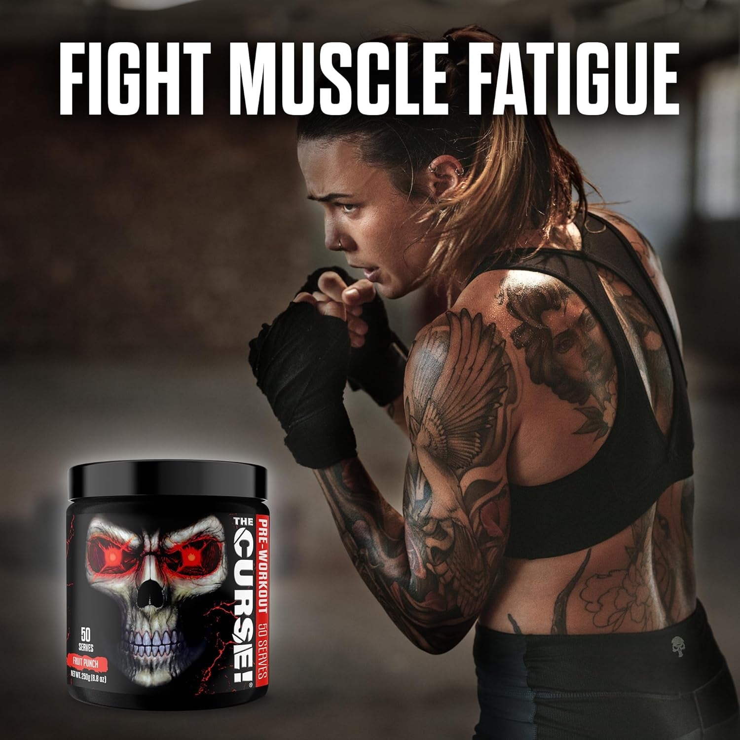 the Curse! Fruit Punch Pre Workout Powder with Creatine – Extreme Energy Preworkout for Men & Women – 50 Servings – L Citrulline, Beta Alanine & Caffeine for Pump, Strength & Focus