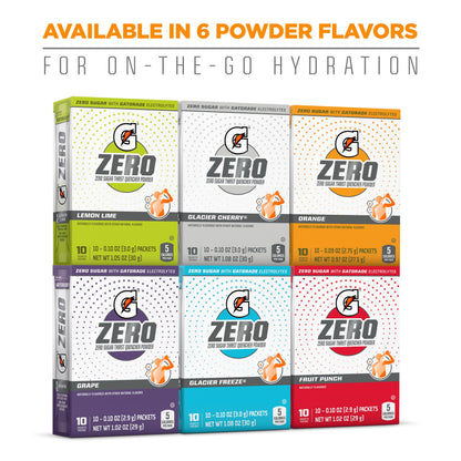 (12 Pack) (12 Pack)  G Zero Sports Drink Orange Flavoured, Powdered Energy Drink Mix, 0.9 Oz, 10 Count Packets