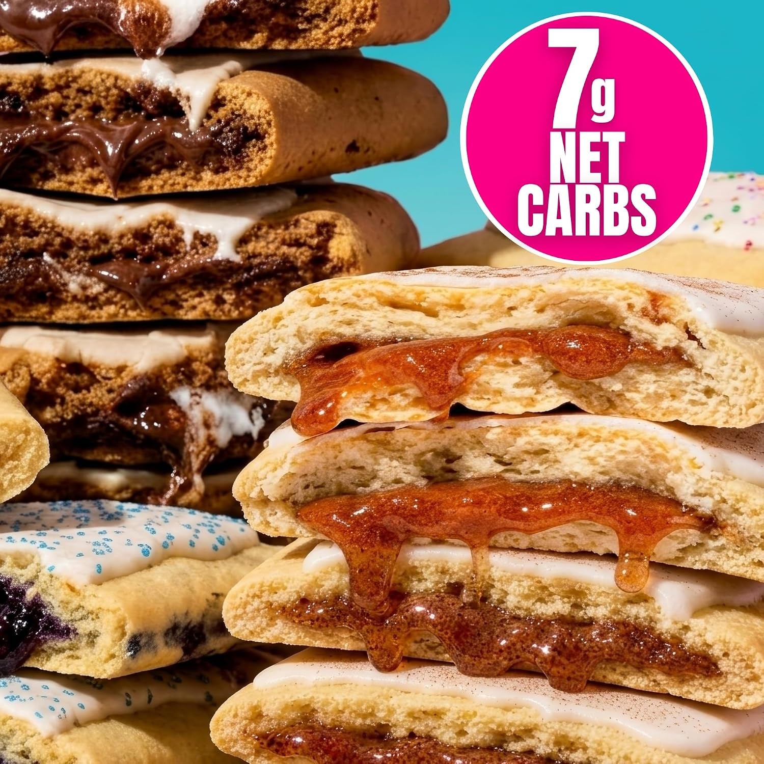 High Protein Pastry, Cinnamon, Low Carb/Low Sugar Snack | Original Protein Pastry, Keto Snack,Frosted Breakfast Tart, High Protein Keto Treats,Healthy Protein Snacks for Adults Kids