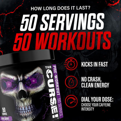 the Curse! Tropical Storm Pre Workout Powder with Creatine – Extreme Energy Preworkout for Men & Women – 50 Servings – L Citrulline, Beta Alanine & Caffeine for Pump, Strength & Focus