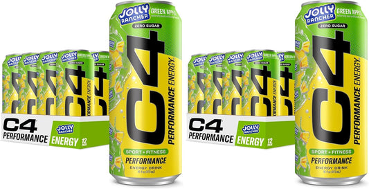 Performance Energy Drink | JOLLY RANCHER Green Apple | Zero Sugar Carbonated Preworkout Energy | 200Mg Caffeine with Beta Alanine | 16 Fl Oz (24 Pack)