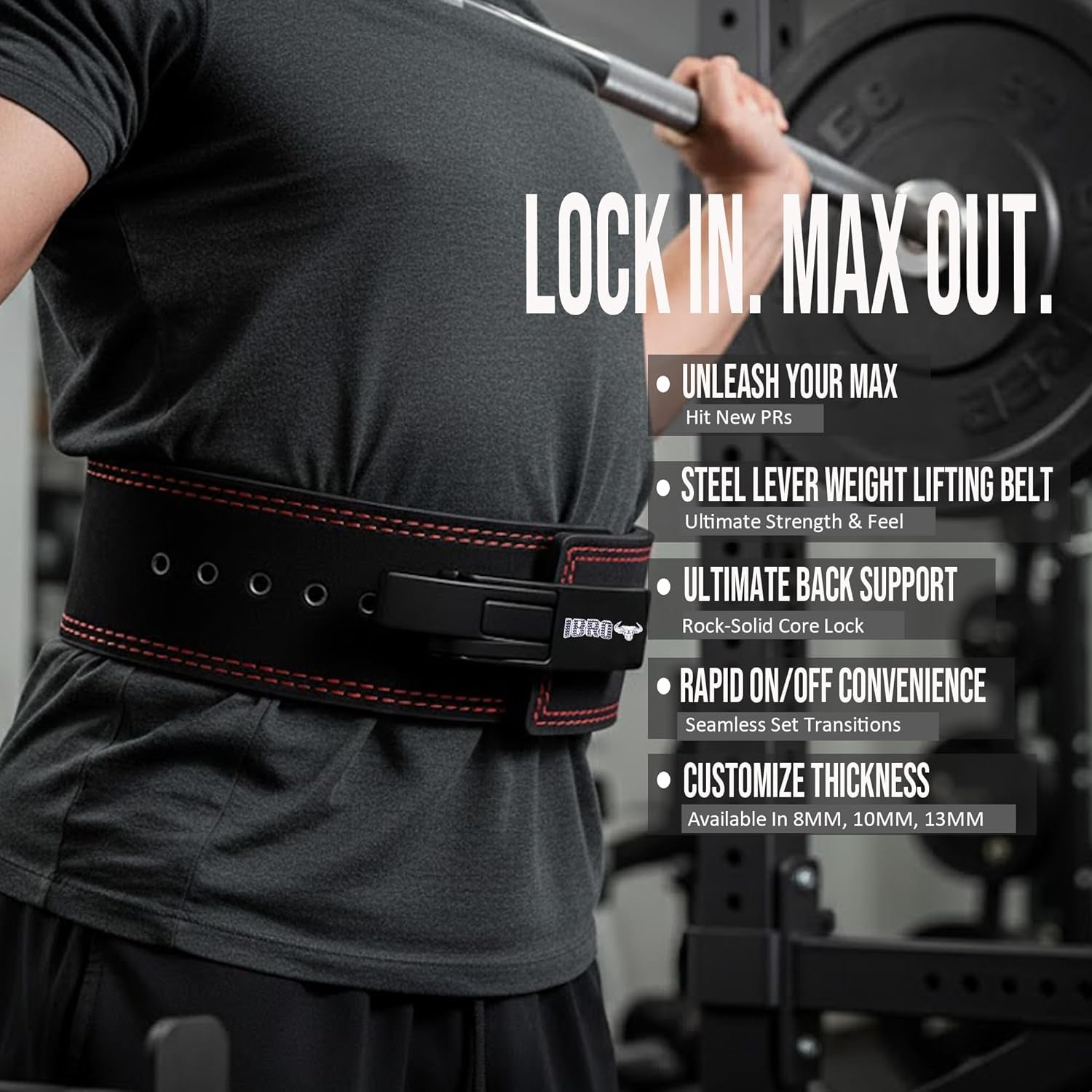 Powerlifting Lever Gym Belt – Power 8MM, 10MM or 13MM Extreme Heavy Duty Genuine Leather Belts - Squats Deadlifts Bodybuilding Weight Lifting IPF Power Lifting Strongman for Men