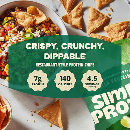 - Tortilla Chips, Restaurant Style Protein Chips, Hint of Habanero (3-Pack) - 7G Protein, 140 Calories, Gluten Free, Vegan - Plant Based Pea Protein Snacks - 3 Bags, 4.58Oz (130G)