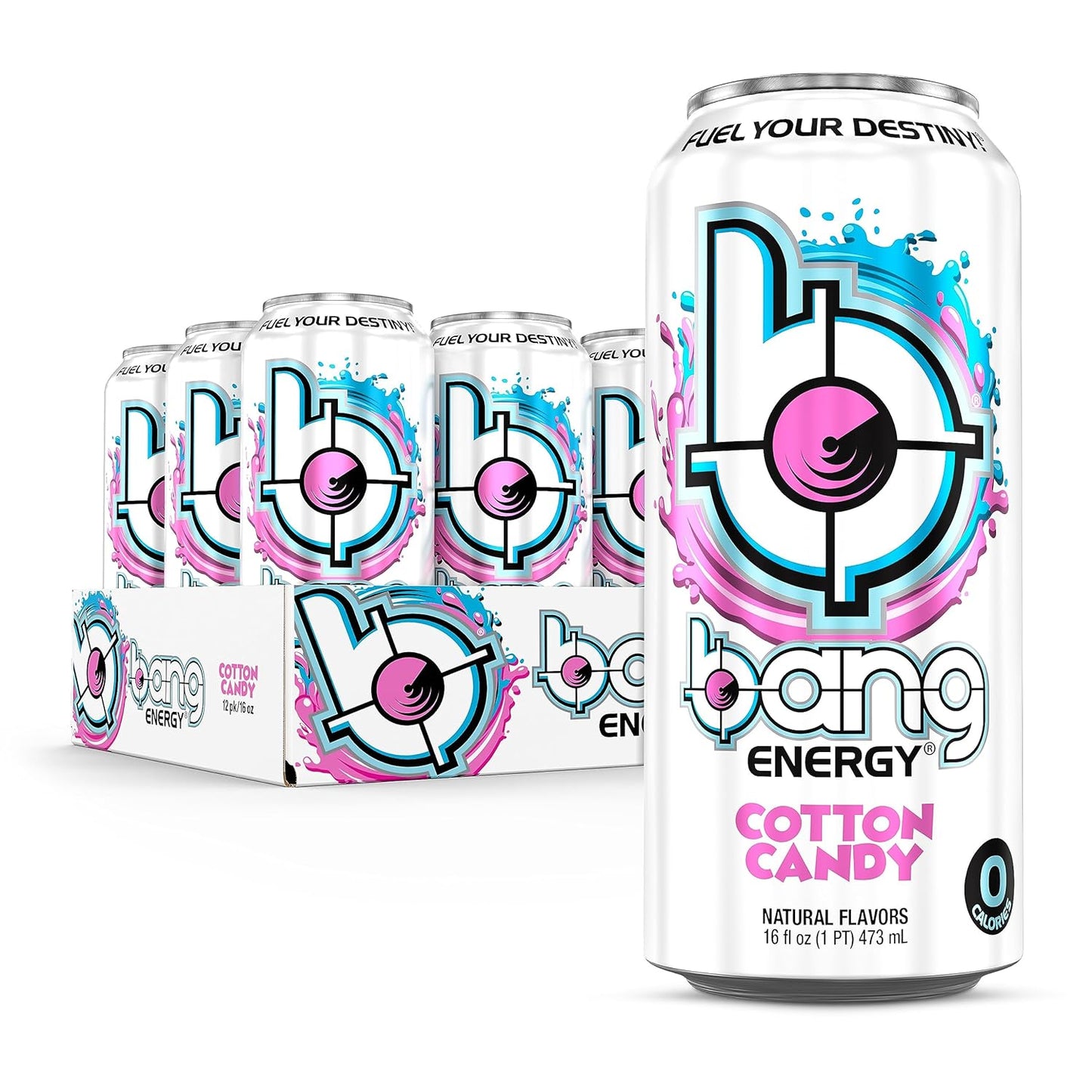 Energy Cotton Candy, Sugar-Free Energy Drink, 16-Ounce | Pack of 12