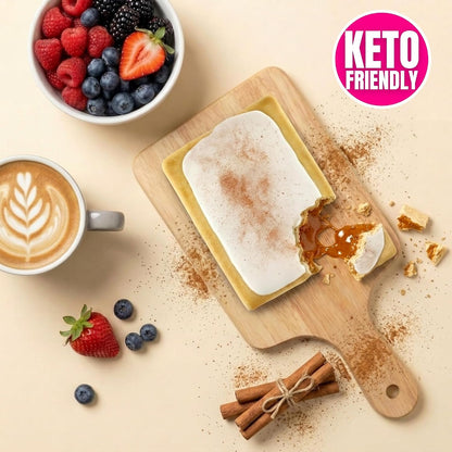 High Protein Pastry, Cinnamon, Low Carb/Low Sugar Snack | Original Protein Pastry, Keto Snack,Frosted Breakfast Tart, High Protein Keto Treats,Healthy Protein Snacks for Adults Kids