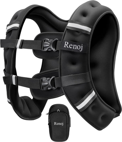 Weighted Vest for Women Men: Available in 6Lb/8Lb/10Lb/11Lb/12Lb/14Lb/16Lb/20Lb Fixed Weights for Walking, Running, Training, Exercise, Weight Loss - with Reflective Strips and Storage Pocket