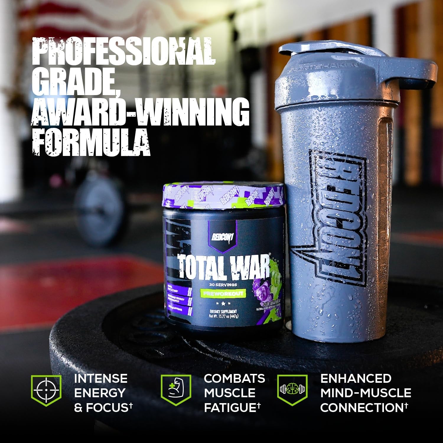 Total War Preworkout - Contains 320Mg of Caffeine from Green Tea, Juniper & Beta Alanine - Pre Work Out with Amino Acids to Increase Pump, Energy + Endurance (Rainbow Candy, 30 Servings)