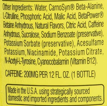 Energy Non-Carbonated Zero Sugar Energy Drink, Pre Workout Drink + Beta Alanine, Fruit Punch, 12 Fl Oz (Pack of 12)