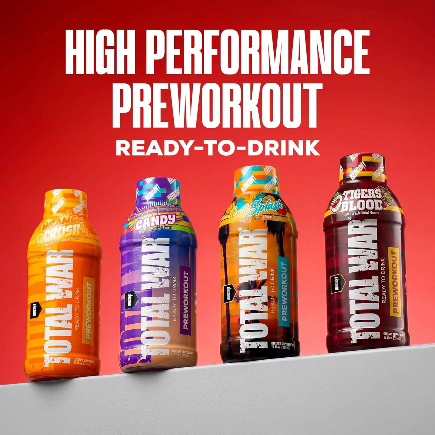 Total War Ready to Drink Pre Workout | Baja Bomb | 365Mg Caffeine + Citrulline Malate + Beta Alanine | Zero Sugar (12 Pack)
