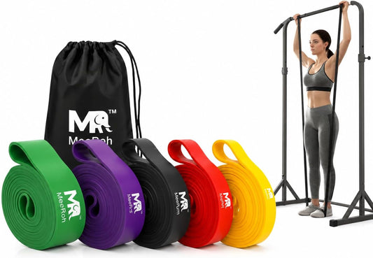 Pull up Assist Bands – 100% Latex Free TPE Resistance Bands for Pull Ups – Heavy Duty Assisted Pullup Band Set for Calisthenics, Strength Training, Mobility & Home Gym Workout (5-Pack Set)