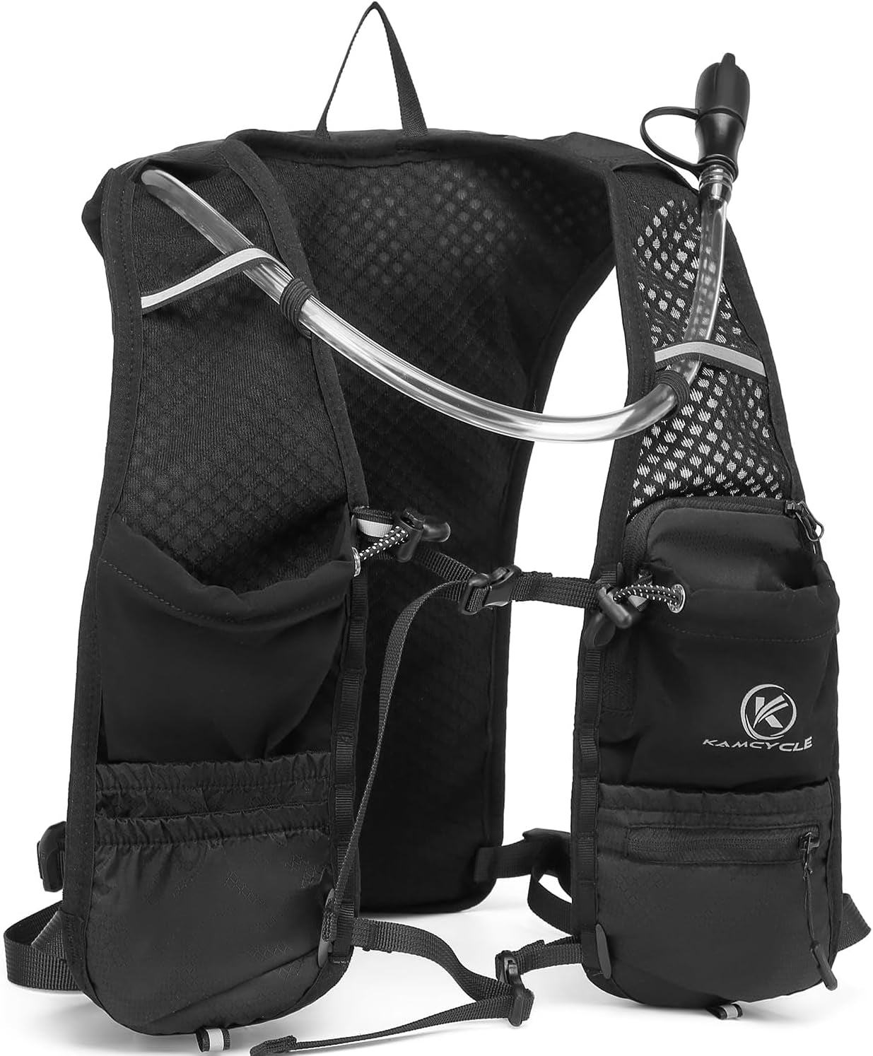 Running Hydration Vest Breathable,Hydration Backpack Water Backpack, Lightweight Phone Holder Running Vest ,Reflective Hi Vis for Women & Men (With 2L Bladder and 500Ml Soft Flask)