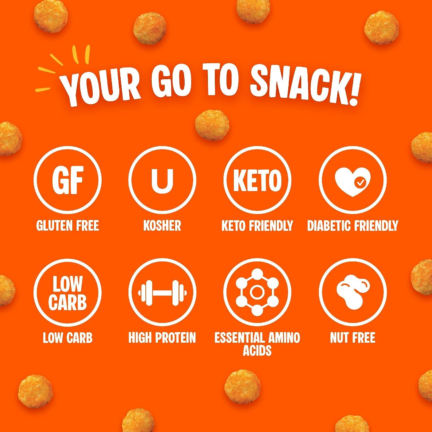 Twin Peaks Protein Puffs - (Nacho Cheese), Keto Friendly, Low Carb Snack (300G, 21G Protein, 2G Net Carbs, High Protein, Healthy Crunchy Snack).