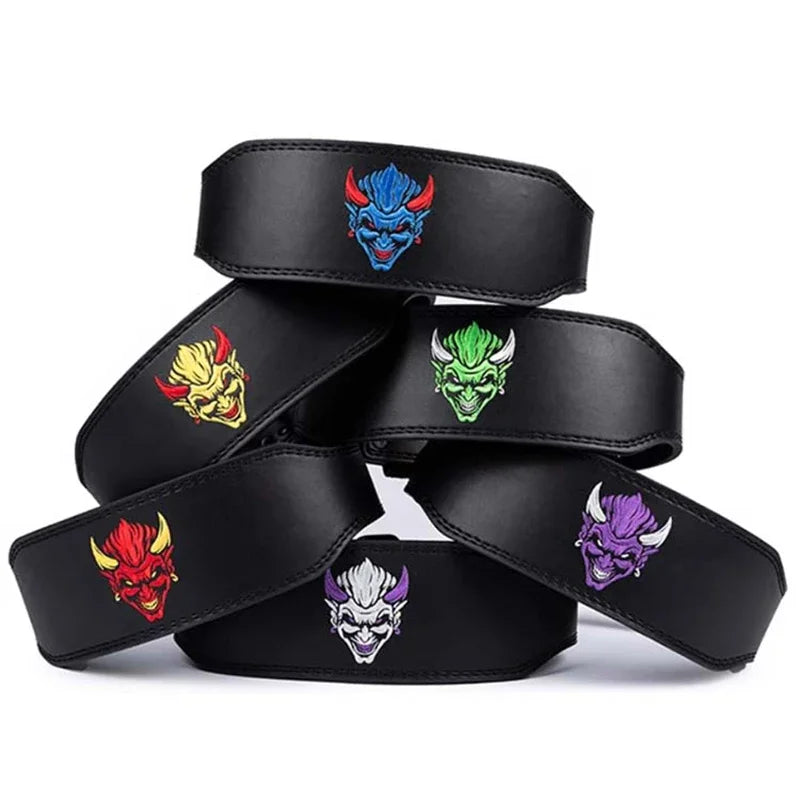 Embroidery Devil Weightlifting Belt Bodybuilding Fitness Belt Powerlifting Deadlift Squat Waist Protector Gym Back Waist Support