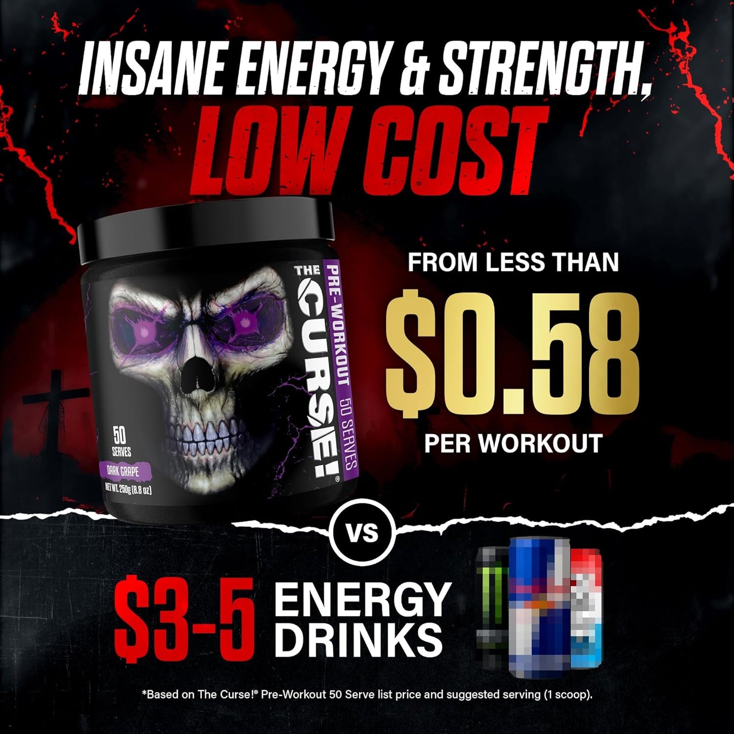 the Curse! Tropical Storm Pre Workout Powder with Creatine – Extreme Energy Preworkout for Men & Women – 50 Servings – L Citrulline, Beta Alanine & Caffeine for Pump, Strength & Focus